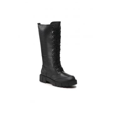 Cizme dama - 301229667 - Piele naturala - Negru