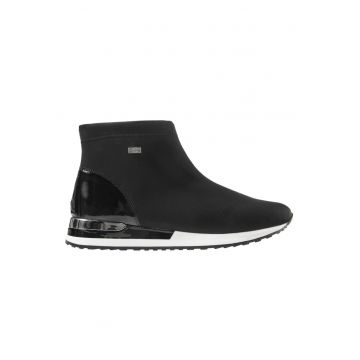 Cizme dama - Stretch Amster Softlack Ankle Boots - Piele ecologica - Negru