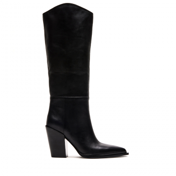 Cizme femei Steve Madden Bronty negre din piele cu toc 1468DCBRONTYN